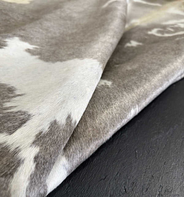 gray mix cowhide rug