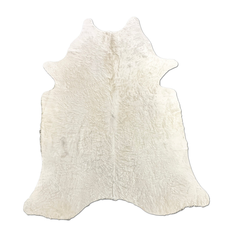 white cowhide rug