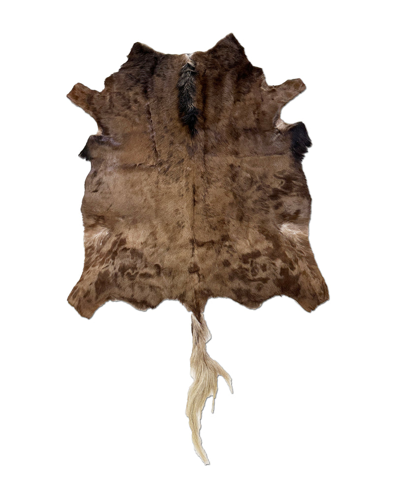 black wildebeest hide rug