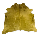 green cowhide rug