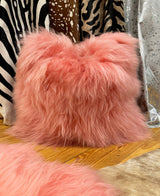 pink sheepskin pillow